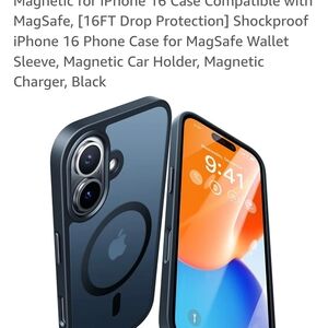 Black iPhone 16 Case with MagSafe and Shockproof Design